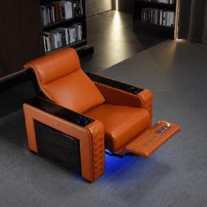 Elegant Orange Leather Recliner